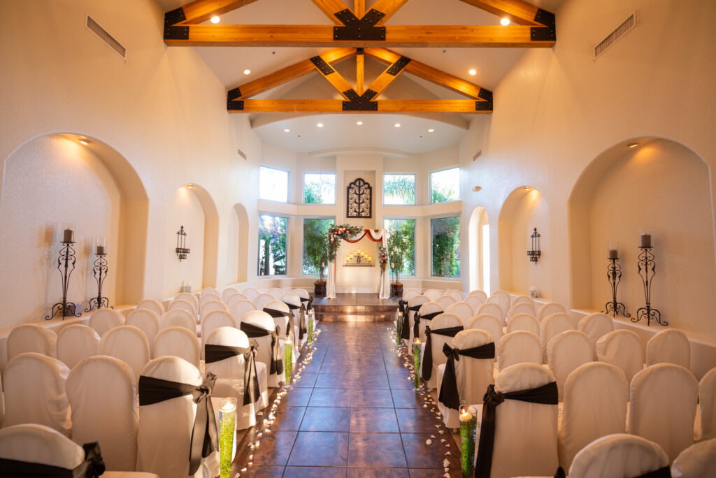 wedding chapel at Sunset Gardens, a Las Vegas garden wedding venue and wedding chapel offering all-inclusive wedding packages.